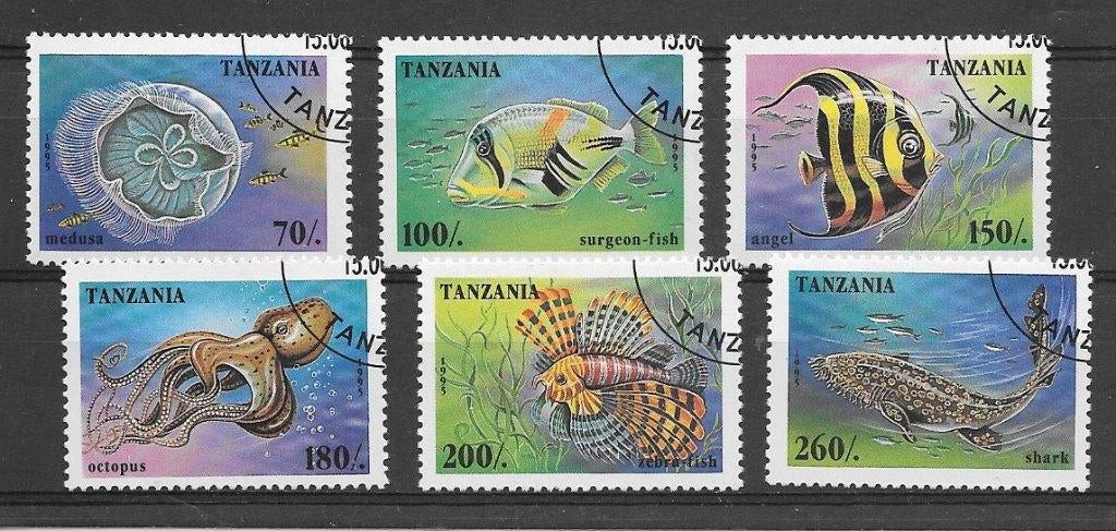 Tanzania 1995 Zeedieren, Verzenden, Overige landen, Gestempeld