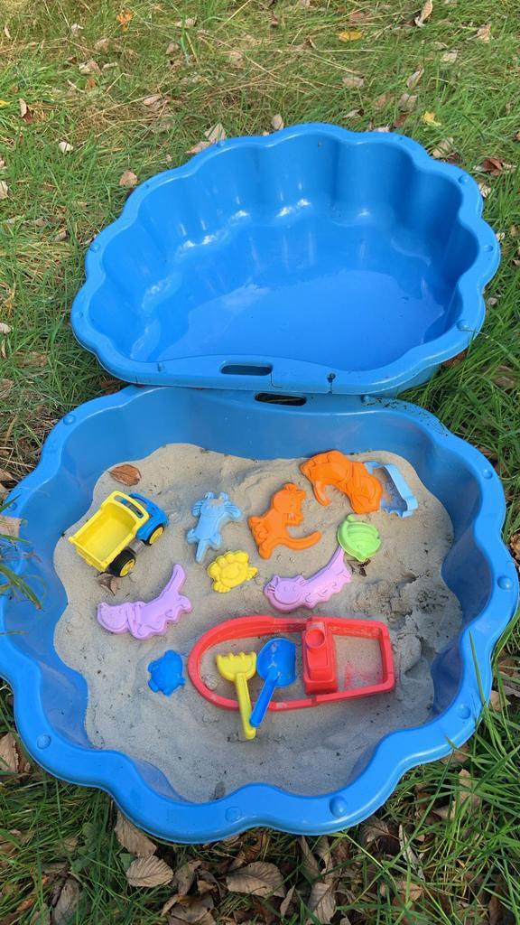 10€ Zandbank schelp vorm inclusief speeltjes en zand!, Kinderen en Baby's, Speelgoed | Buiten | Zandbakken, Nieuw, Ophalen