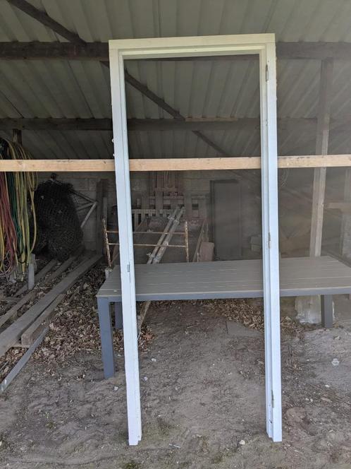 2x Hardhouten binnendeurkozijn, Doe-het-zelf en Verbouw, Kozijnen en Schuifpuien, Gebruikt, Deurkozijn, Hout, 225 cm of meer, 75 tot 150 cm