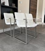 Vier wit leder Henders & Hazel “the Frame” design stoelen., Huis en Inrichting, Stoelen, Ophalen, Wit, Henders en Hazel, Zo goed als nieuw