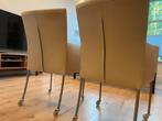 Bert Plantagie eetkamerstoelen op nieuwe wielen! Beige, Huis en Inrichting, Stoelen, Ophalen of Verzenden, Zo goed als nieuw, Overige kleuren
