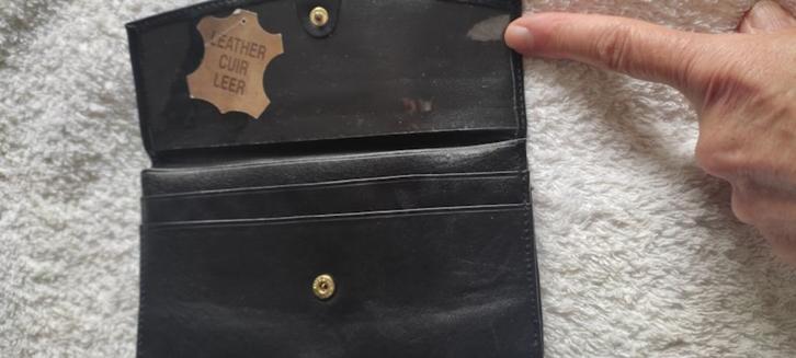 dR / De Rooij zwarte kalfslederen dames portemonnee, Sieraden, Tassen en Uiterlijk, Portemonnees, Zo goed als nieuw, Zwart, Leer