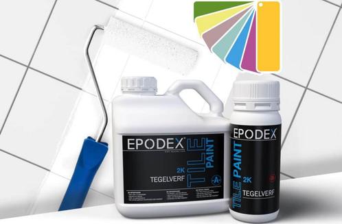 Tegelverf 2K wit (6kg voor ca. 30m2) + Accessoires -set, Doe-het-zelf en Verbouw, Verf, Beits en Lak, Nieuw, Verf, 5 tot 10 liter