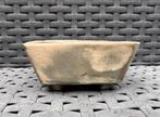 Bonsai pot handgemaakt JPC groen tinten geglazuurd 7,7x7,6x3, Vierkant, Nieuw, Ophalen of Verzenden, Aardewerk
