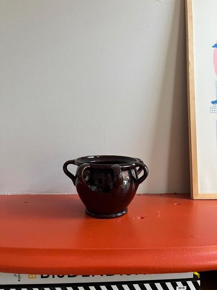 Vintage keramiek potje met 8 oortjes, Antiek en Kunst, Antiek | Keramiek en Aardewerk, Ophalen of Verzenden