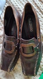 Vintage Il Masiero Instappers dames bruin leer   - Maat 37, Bruin, Instappers, Ophalen of Verzenden, Gedragen