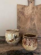 2 antiek Frans aardewerk potten, Antiek en Kunst, Ophalen of Verzenden