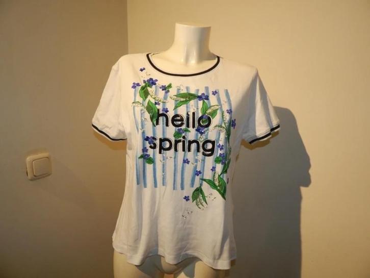 Marccain wit voorjaars zomer shirt print kraaltjes kleur N4, Kleding | Dames, T-shirts, Zo goed als nieuw, Maat 38/40 (M), Wit