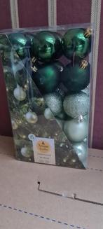 Nieuwe kerstballen - Groen en Goud Bruin, Diversen, Kerst, Ophalen of Verzenden, Nieuw
