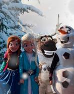 Elsa Anna Olaf Sven Frozen mascotte met acteur op je feestje, Hobby en Vrije tijd, Feestartikelen | Verhuur, Ophalen of Verzenden