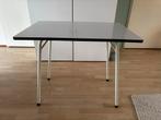 Vintage Formica Tafel Grijs/Wit 90x60x75, Ophalen, Kunststof, Gebruikt, Vierkant