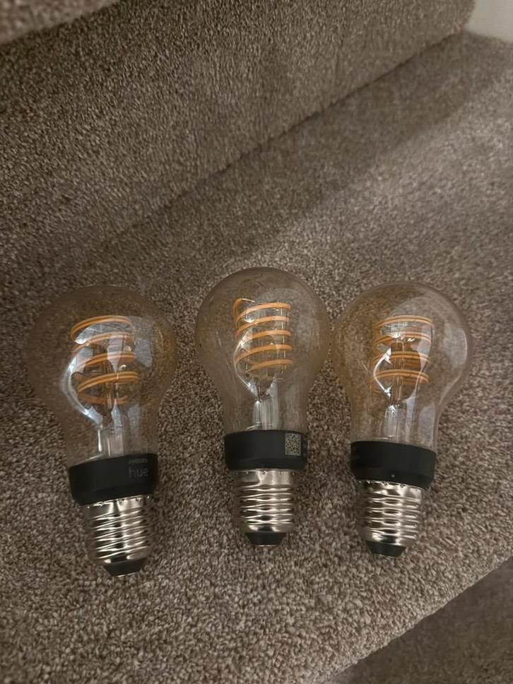 Philips Hue Lampen 3x filament, Huis en Inrichting, Lampen | Losse lampen, Gebruikt, Led-lamp, Minder dan 30 watt, E27 (groot)