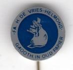 Speldje FA H DE VRIES HELMOND OUD PAPIER (A8), Verzamelen, Speldjes, Pins en Buttons, Verzenden, Gebruikt, Overige onderwerpen