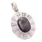 zilver Zwart rutiel met hanger, Sieraden, Tassen en Uiterlijk, Kettinghangers, Overige voorstellingen, Verzenden, Nieuw, Met edelsteen