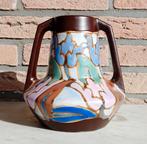 Art Deco Ceramique Montoise Bergen plateel vaas, Ophalen of Verzenden