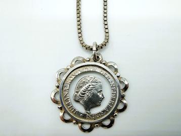 Zilveren venetiaans ketting zilveren munthanger Juliana,1980 beschikbaar voor biedingen