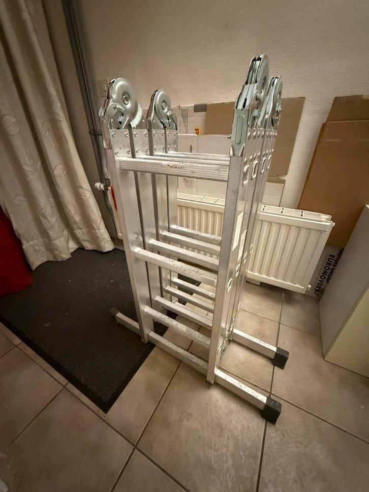 Aluminium Vouwladder ladder trap multifunctioneel, Doe-het-zelf en Verbouw, Ladders en Trappen, Zo goed als nieuw, Ladder, 2 tot 4 meter