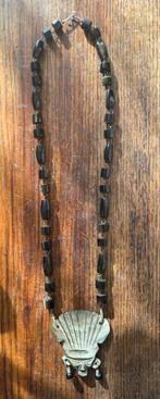 Zwart Obsidiaan Maya ketting Vintage Souvenir, Ophalen of Verzenden, Zo goed als nieuw, Zwart, Overige materialen