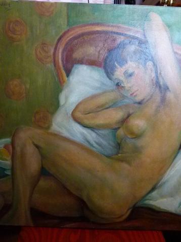 vintage naakt op canvas 1965 beschikbaar voor biedingen