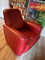 Rode leren stoel, Huis en Inrichting, Stoelen, Ophalen, Gebruikt, Rood, Eén