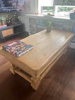 Zware, massief houten salontafel, L130xB65xH47,5, Huis en Inrichting, Tafels | Salontafels, Gebruikt, 100 tot 150 cm, Minder dan 50 cm