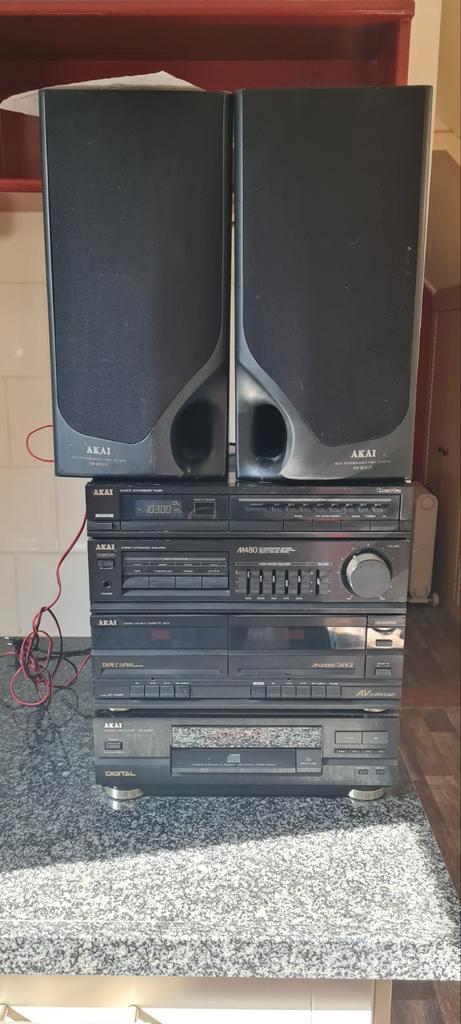 Akai Stereo Installatie met Speakers, Audio, Tv en Foto, Stereo-sets, Gebruikt, Cassettedeck, Cd-speler, Tuner of Radio, Speakers