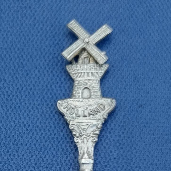 verzilverd lepeltje molen, draaiende wieken, Holland (JS Zn), Antiek en Kunst, Antiek | Bestek, Ophalen of Verzenden