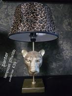 Goudkleurige lampvoet panter kop dieren lamp tafellamp, Huis en Inrichting, Lampen | Tafellampen, Ophalen, Zo goed als nieuw, Minder dan 50 cm