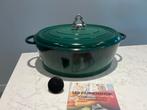 Nomar (Staub) ovale braadpan 35cm - Basilicum groen, Huis en Inrichting, Gietijzer, Ophalen of Verzenden, Zo goed als nieuw, Staub