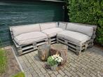 Palletbank met kussens, Ophalen, 5 zitplaatsen, Gebruikt, Loungeset
