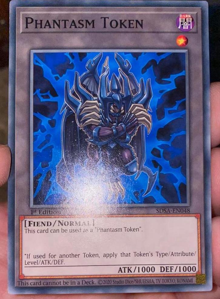 Yu-Gi-Oh! Phantasm Token SDSA 1st Edition !, Hobby en Vrije tijd, Verzamelkaartspellen | Yu-gi-Oh!, Zo goed als nieuw, Losse kaart