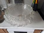 Te koop Anchor Hocking Wexford punchkom met kopjes en lepel., Ophalen, Rechthoekig