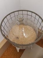 Vintage Gistfles met ijzeren mand, Ophalen, Gebruikt, Overige kleuren, 50 tot 75 cm