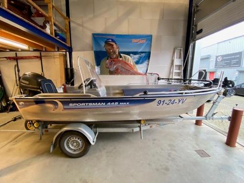 Visboot, Watersport en Boten, Vis- en Consoleboten, Gebruikt, 10 tot 30 pk, 3 tot 6 meter, Benzine, Buitenboordmotor, Aluminium