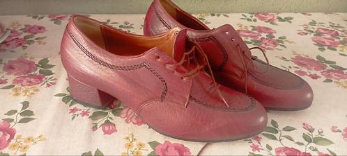 True vintage bordeaurode leren schoenen, fifties dansen, Sport en Fitness, Dansen, Zo goed als nieuw, Schoenen, Ophalen of Verzenden