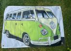VW BUS BANNER 60X90 RETRO GARAGE MENSROOM BEVESTIGGING OGEN, Ophalen of Verzenden, Nieuw