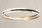 60cm led design ring hanglamp goud messing afstandsbediening, Huis en Inrichting, Lampen | Hanglampen, Nieuw, Ophalen of Verzenden