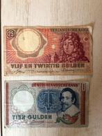 Briefje van 10 (1953) en 25 gulden (1955), Postzegels en Munten, Bankbiljetten | Nederland, Ophalen of Verzenden, 25 gulden
