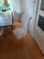 donkere eetkamertafel en lloyd loom stoelen, Huis en Inrichting, Tafels | Eettafels, Ophalen, Gebruikt, 50 tot 100 cm, Vijf personen of meer