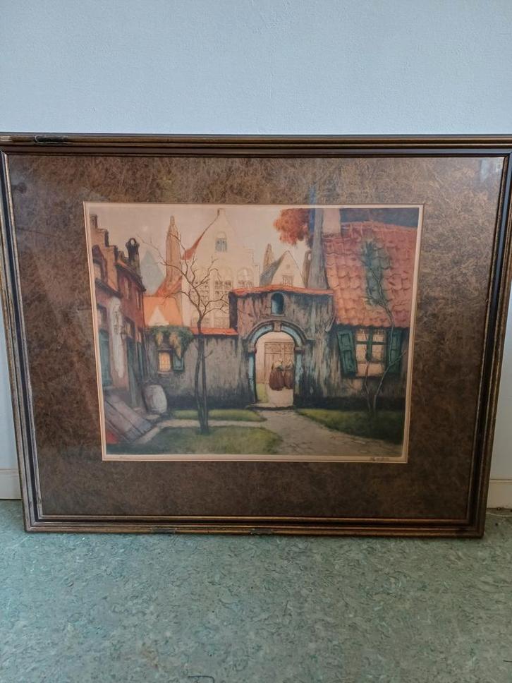 Alfred Van Neste Litho Brugge - Genummerd, Antiek en Kunst, Kunst | Schilderijen | Klassiek, Ophalen