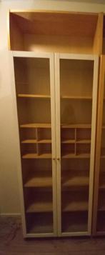 Billy boekenkast met opzet en vitrinedeuren, Huis en Inrichting, Ophalen, Gebruikt, 200 cm of meer, 50 tot 100 cm