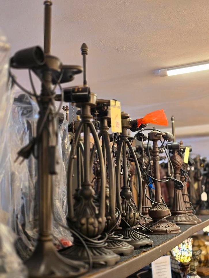 Tiffany lampenvoeten - Polystone & Metaal, Huis en Inrichting, Lampen | Tafellampen, Gebruikt, 75 cm of meer, Kunststof, Metaal