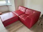 Rode leren hoekbank, Ophalen, Gebruikt, Hoekbank, Driepersoons