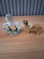 2 beeldjes een hond en een paard, Ophalen, Zo goed als nieuw, Dier