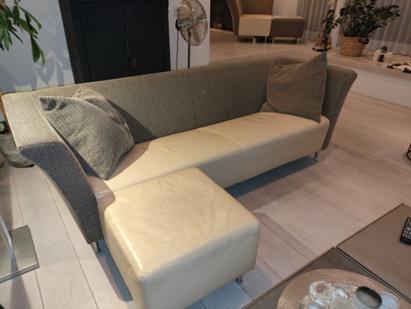 Prachtige en zeer complete Montel zithoek, Huis en Inrichting, Banken | Complete zithoeken, Gebruikt, Leer, Stof, Ophalen