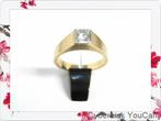 16576 Elegante 14K Gouden Solitaire Ring met Diamant, Ophalen of Verzenden, Zo goed als nieuw, 17 tot 18, Met edelsteen