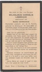 Wilhelmus C. Lebesque 1850 Eindhoven + 1939 aldaar, 89 jaar, Verzamelen, Verzenden