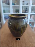 Vintage Netherlands Ceramic Vase Yellow Drip Glaze Dutch 5, Ophalen of Verzenden