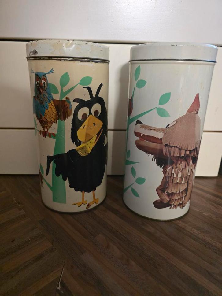 Vintage Fabeltjeskrant Blikken - Set van 2, Huis en Inrichting, Keuken | Keukenbenodigdheden, Ophalen of Verzenden
