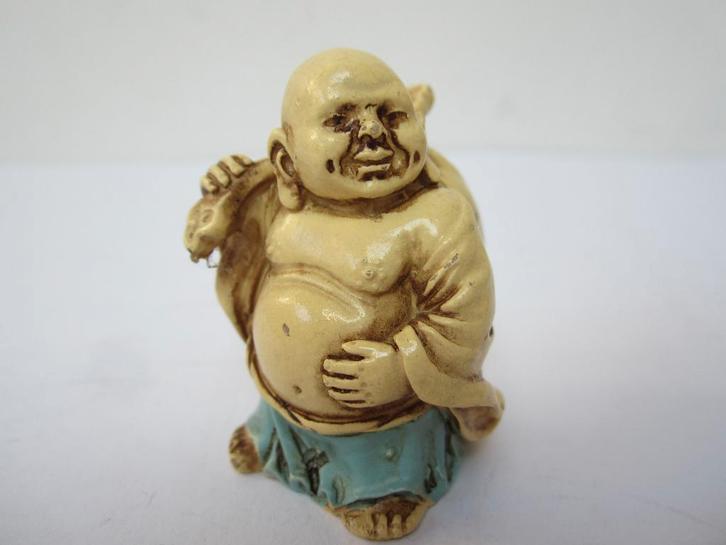 Oud lachend boeddha beeldje # 6907, Huis en Inrichting, Woonaccessoires | Boeddhabeelden, Gebruikt, Ophalen of Verzenden